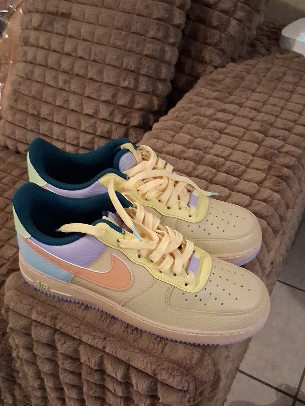 Nike Youth Pastel Yellow, Peach & Lilac Low-Top Athletic Sneakers
